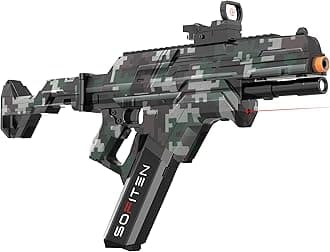 SOFITEN Toy Gun Automatic Sniper Rifle Toy Foam Blaster with Tactical Vest 150 Darts IR Flashlight Foldable Stock The Shooting Activity Game for Kids Age 8-12 Gifts for Birthday Xmas