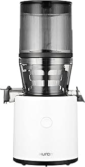 H320N Cold Press Juicer Machine, Easy to Clean Masticating Slow Juicer, Coarse Strainers, Self-Feeding, Hands Free, Family Size, Quiet Motor, Easy Assembly (White)