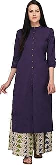 Pistaa's Women's Cotton Solid Kurta With Palazzo Bottom Set (KWTPRNTPZOMX)