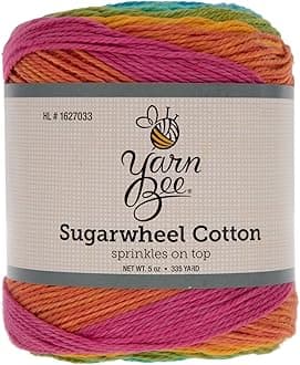 Yarn Bee 3 - Light Yarn for Crocheting & Knitting – Soft Yarn Skein – 335 Yards of Cotton Yarn for Crocheting Blankets, Hats, & More – Craft Supplies for Handcrafting, Sprinkles On Top