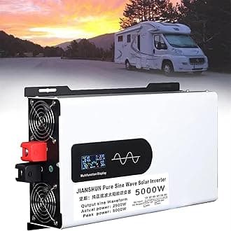 5000W 6000W 8000W 10000W 12000W Pure Sine Wave Inverter Power Inverter DC 12V 24V 48V 60V 72V to 110V 220V AC Converters Voltage Transformer Solar Inverter for RV/Outdoor/Camping(5000W,72Vto220V)