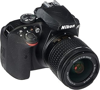 Nikon D3400 Digital SLR Camera & 18-55mm VR DX AF-P Zoom Lens (Black) - (Renewed)