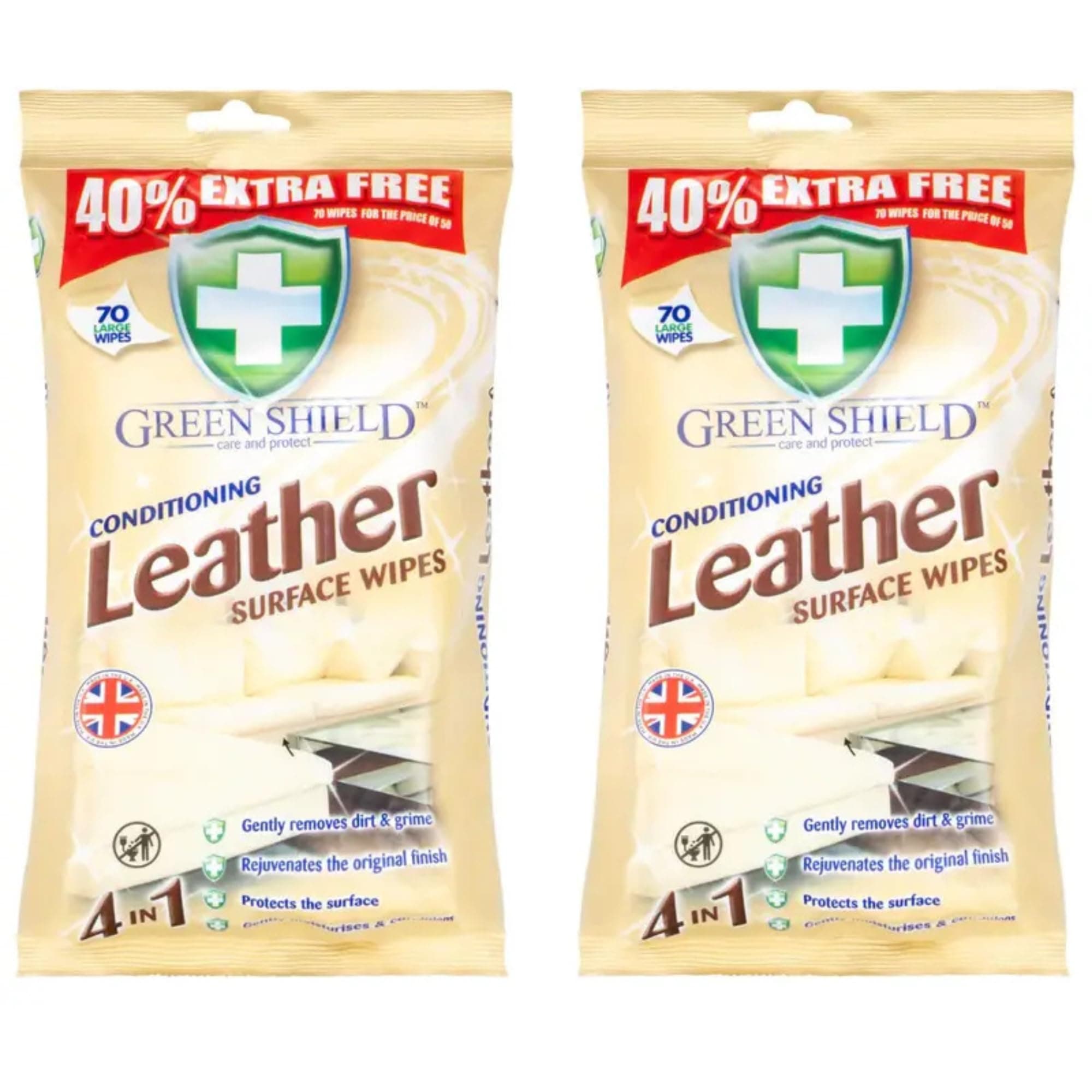 FERRIS | Large Conditioned 4-in-1 Leather Surface Wipes | Fresh Scented Leather Wipes Removes Dirt with Protecting the Surface | Multi-purpose Use Gives Surfaces an Original Finish [Pack of 140]