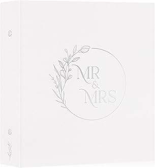 Wedding Photo Album 4x6 600 Pockets, Large Capacity Newlywed Marriage Albums Linen Hardcover Slip in Holds 600 horizontal Vertical Photos (White)
