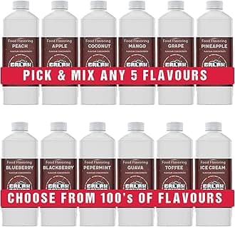 Food Flavouring Pick and Mix - Pick 5 x 10ml Fruit Food Flavourings and Essences - High Strength Concentrated Flavourings for Baking, Cooking & More - Made in UK.