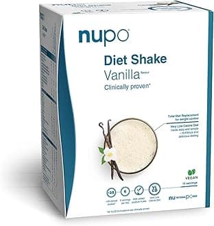 NUPO Diet Shake Vanilla Vegan premium diet shakes for weight management I Clinically proved meal replacement shake for weight control I 10 Servings I Very Low-Calorie Diet, GMO Free