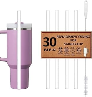 4 Pack Reusable Straws for Stanley Quencher H2.0 Tumbler 30oz | 40oz | 64oz, for Stanley Cup Accessories，Food Grade & BPA Free, Machine washable（for 30oz, Clear）