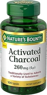 Activated Charcoal 260 mg, 100 Capsules, Dietary Supplement to Support a Healthy Lifestyle