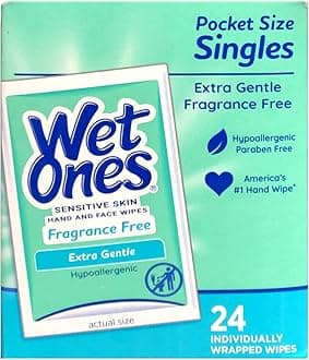 Wet Ones Sensitive Skin Hand & Face Wipes, Singles Fragrance Free