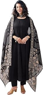 Toochki Kurti Set for Women | Ethnic Kurti Set for Women |Kurti Set with Dupatta for Women |Cotton Kurti Set | Kurti Set for Women Black Kurti Set for Women | Kurti Set