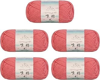 Susan's Family 4 ply 60% Cotton 40% Acrylic Yarn - Soft & Durable - 5 x 50g (1.76oz) - 655 Yards for Knitting & Crocheting - Baby Blankets, Amigurumi, Sweaters & More