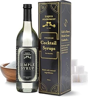 Liquid Alchemist Simple Syrup for Cocktails - Real Ingredients Make our Simple Sugar Syrup the Perfect Old Fashioned Mix - Non-GMO, Gluten Free & Vegan (25.4 oz)