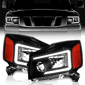 DRL Headlights for 2004-2015 Nissan Titan / 2004 Pathfinder Armada, W/DRL Headlight Assembly Compatible with 2005-2007 Armada Headlamp Replacement