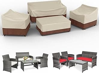 Gasadar Patio Furniture Cover Set, 4 Piece Outdoor Furniture Cover Waterproof, 600D Heavy Duty Lawn Patio Set Covers