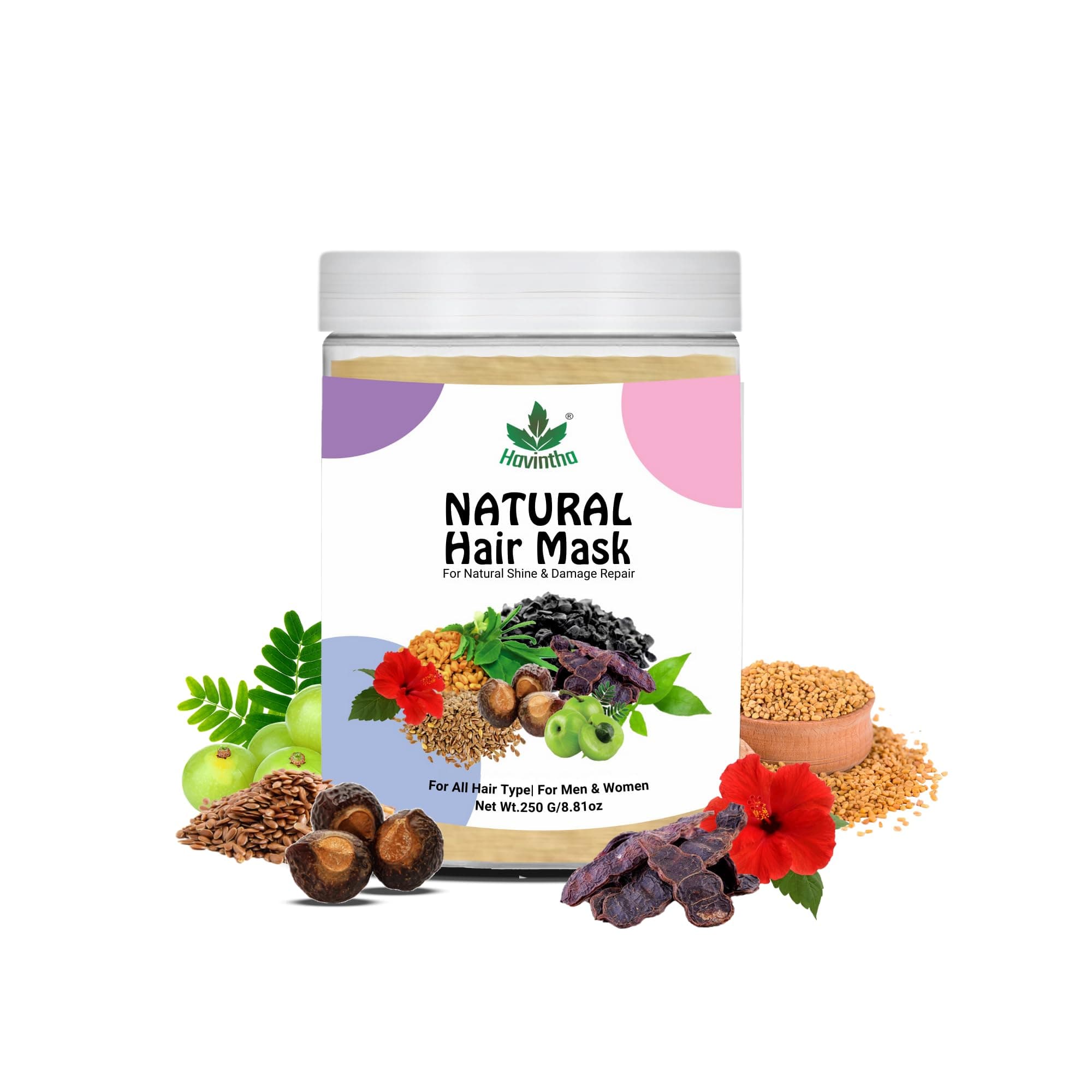 Hair Mask Powder For Hair Fall Growth Split Ends Luster Shining Nourishment | Dry and Frizzy Hair | Herbal & Natural Cleanser | Controls Dandruff - 250 Grams - Pack Of 1