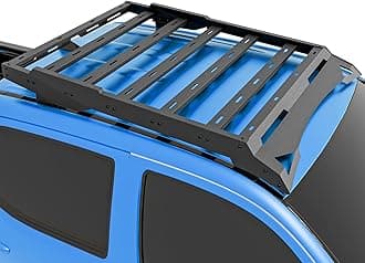 for Tacoma Roof Rack Cargo Basket Compatible with 2005-2023 Toyota Tacoma Crew Cab, Overland Rooftop Pickup Truck Cargo Carrier Top Luggage Storage Holder Cross Bars