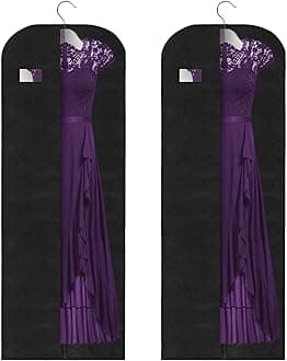 2PCS Garment Bags, Clothes Cover Bags Set Waterproof Dustproof With Zipper, Long Garment Bags Dress Covers for Women Breathable Protector for Clothes/Shirts/Gowns/Dresses 60 * 180cm