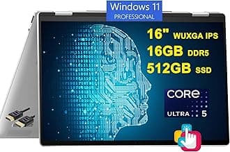 HPEnvy x360 2-in-1 AI PC Laptop | 16" WUXGA IPS Touch | Intel 12-core Ultra 5 125U (>i7-1335U) | 16GB DDR5 512GB SSD Backlit Thunderbolt USB-C Poly Studio Privacy Camera Win11Pro Silver + HDMI Cable