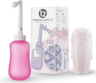 T2 Peri Bottle - Portable Bidet for Postpartum Care, Perineal Pain Relief - 360ml Squeeze Bottle with 60° Nozzle & Washable Storage Bag - Hospital Bag Maternity Essential, Gift for Mum to Be