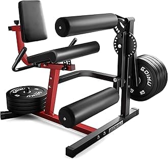 Leg Extension and Curl Machine, 4 in 1 Lower Body Workout Machine, Adjustable Leg Curl Machine with Plate Loaded, Leg Extension Machine with Exercise Bench, Home Gym Weight Machine, Z2