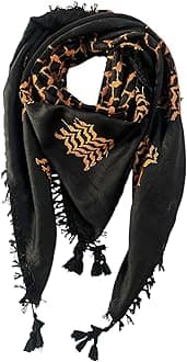 Keffiyeh Shemagh Scarf for Men – Tactical Military Desert Head Wrap | Traditional Palestinian Arafat Scarf | Cotton Blend Arabic Headscarf 48 x 48 inches gaza Ghutra