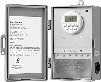 Pool Pump Timer, Digital Timer Box, 2HP 40A 120-277 VAC, 7-Day 20 ON/Off Programmable Timer Switch for Water Heater, Pool Pump, SPA, Motor, ETL Listed Gray