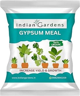 Indian Gardens - Gypsum fertilizer for plants | Gypsum Soil Amendment | Soil Conditioner | Gypsum Powder | Natural Gypsum | Plant Food | 4500 Grams