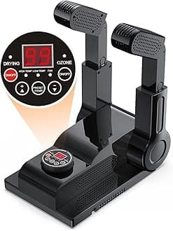 FORLIM [Upgraded Temperature Control] Boot Dryer for Work Boots - Shoe Dryer with 24-Hour Delay Timer, Portable Glove Dryer & Boot Warmer, Automatic Shut-Off Timer, Folding Design, Smart Panel, Black