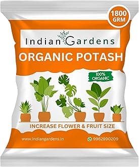 Indian Gardens - Organic Bio Potash Fertilizer | Plant Nutrient Supplement | Slow Release Granules For Plants and Home Garden - 1800 Grams