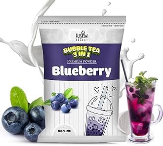 Fusion Select 2.2lb Tea Powder Blueberry Tea Flavored-3-in-1 Drink Powder with Cream & Sugar - Instant Pre-Mixed Beverage for Hot or Cold Blends or Yummy Frappes