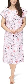 NY Threads Hospital Gown, 100% Microfiber Patient Gown (Large-X-Large, White Rose - Pink)