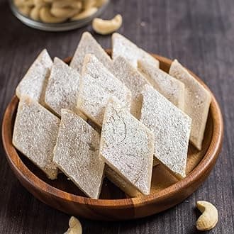 Diwali Special-Lily's Indian Vegetarian Cuisine,Kaju Katli Made With Cashewnuts & Milk Powder With Sugar Serve With Multi Pieces (12)