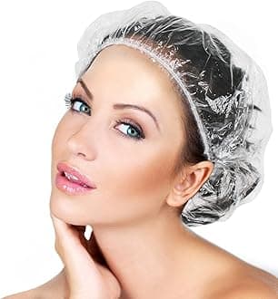 30pcs Disposable Shower Caps-Multi-Purpose Thickening Elastic Bath Cap Plastic Waterproof Clear Shower Cap Bath Shower Caps Women Spa,Men Hair Caps,Home Use,Hotel and Hair Salon, Travel.(Size 46CM)