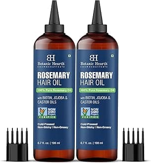 100% Pure Rosemary Oil For Hair Growth | Infused with Biotin, Jojoba & Castor Oil | Hair Oil Repairs Dry Damaged Hair, Strengthening, Healthier - Hair Tonic, 6.7 fl oz - Pack of 2