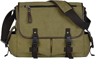 Vintage Canvas 15.6 inch Laptop Messenger Bag for Men Women, College Computer Satchel Shoulder Bag Travel Office Briefcases