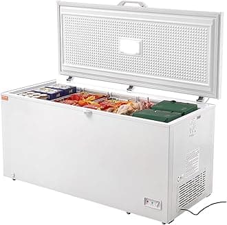 Chest Freezer, 17.2 Cu.ft Large Deep Freezer with 4 Removable Baskets, Freestanding Top Open Door Commercial Chest Freezers with 7-Level Adjustable Temp, LED Lighting,Locking Lid, 6 Wheels