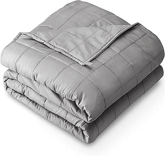 Bare Home Weighted Blanket Queen Size 17lbs (60" x 80") for Adults - All-Natural 100% Cotton - Premium Heavy Blanket Nontoxic Glass Beads (Grey, 60"x80")