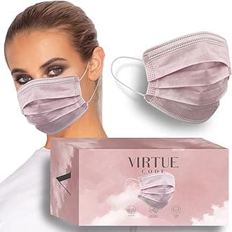 VIRTUE CODE On The Go Curved Face Masks - Soft 3 Ply Comfort 50 Disposable Face Masks