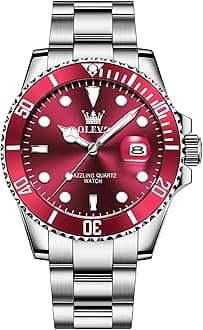 Men's Stainless Steel Watch, Big Face Easy to Read Analog Quartz Dress Watches, Classic Rotating Bezel Waterproof Luminous Hands Date Mens Wristwatch