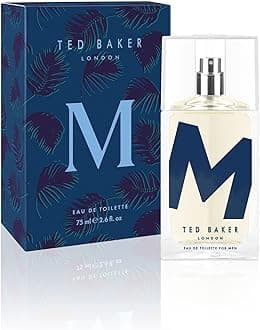 Ted Baker M Eau De Toilette Men's Fragrance Fresh Citrus Spicy Scent with Mandarin, Bergamot, Black Pepper, Amber Vetiver Musk Long Lasting EDT Spray for Men & Teens 2.5 fl oz / 75ml