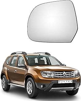 Rear View Mirror Glass (Left/Passenger Side) Compatible with Renault Duster (Type-1) 2012-16