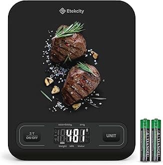 Etekcity Food Kitchen Scale, Digital Mechanical Weighing Scale,Grams and Ounces for Weight Loss, Baking, Cooking, Keto and Meal Prep,Packages, Liquids, Jewelry, LCD Display, Medium, Black