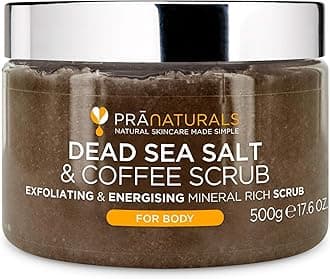 Dead Sea Salt Body Scrub 500G – Hydrating & Moisturising, Natural Oils & Minerals, Exfoliating, Softening & Nourishing, All Skin Types, No Parabens, Vegan & Cruelty Free (Coffee)