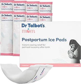 Mom Postpartum Ice Pads for Pain Relief - 8-Pack - 2-in-1 Absorbent Postpartum Pads for Women After Birth