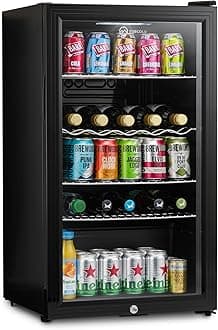– Subcold Super85 LED - Under-Counter Fridge | 85L Beer, Wine & Drinks Fridge | LED Light + Lock and Key | Energy Efficient (Black, 85L)…