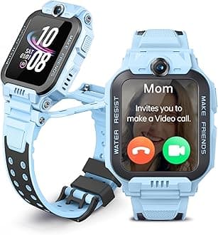 imoo Kids Watch Phone Z7 [4G Cellular + GPS + Health], HD Video & Voice Call, GPS Enabled with 14 Days Historical Track, Kids Emotion Detector, HeartRate, Body Temp., SPO2 (Blue)