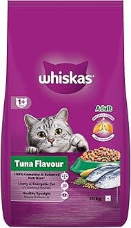 Whiskas Adult (1+ Years) Dry Cat Food, Tuna Flavour, 20 kg, Contains 41 Essential Nutrients, Complete & Balanced Nutrition for Adult Cats