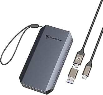 Yottamaster 1TB External SSD, Up to 460MB/s 2 in 1 USB C Cable & Lanyard Portable Solid State Drives, Supports 4K ProRes HDR Compatible with iPhone 17 Pro Max, Smartphone, Tablet, Laptop