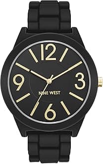 Nine WestWomen's Metal Bracelet Watch with Rubberized Coating
