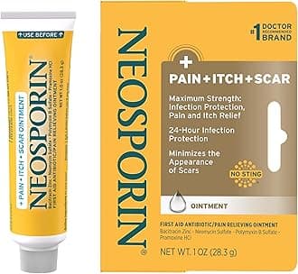 Neosporin + Pain, Itch & Scar, First Aid Triple Antibiotic Ointment for Infection Protection and Wound Care with Maximum Strength Pain and Itch Relief, Helps Minimize The Appearance of Scars, 1 oz